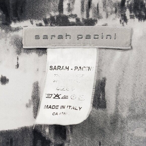 Sarah Pacini Grey Abstract-Print Draped Jersey Dress - Picture 7 of 7